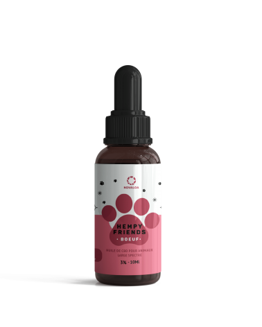 Huile CBD animaux 3% boeuf | NOVALOA