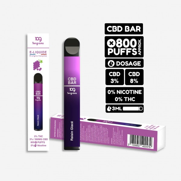 Puff  Raisin Glacé  Tengrams 300mg CBD800 bouffées