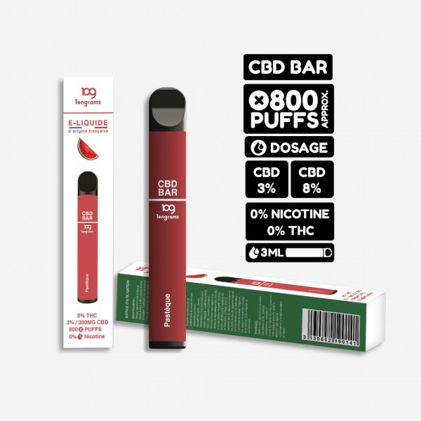 Puff Pastèque Tengrams 300mg CBD  800 bouffées